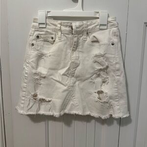 American Eagle Outfitters White Distressed Mini Skirt